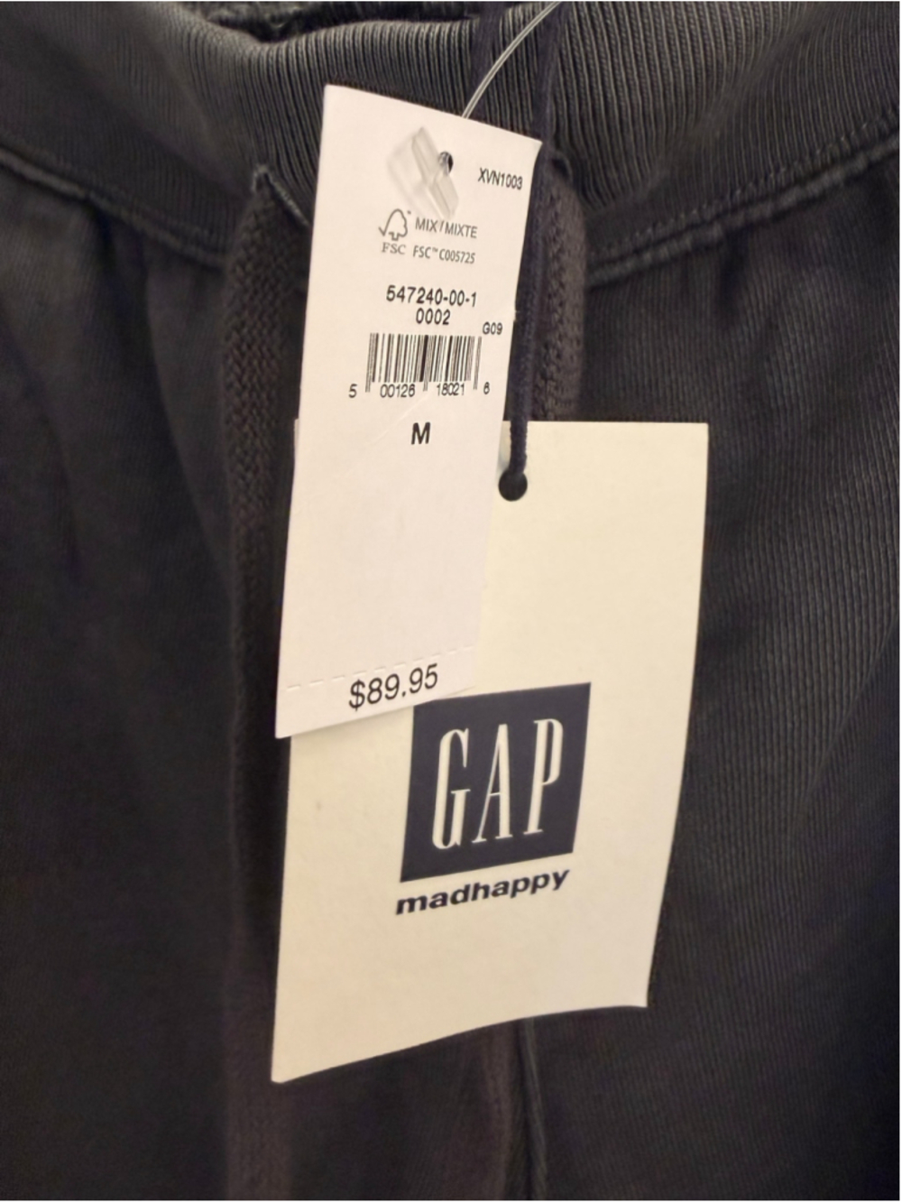 GAP x Madhappy Sweatpants Charcoal Grey Size Medium (Unisex) NWT - Picture 4 of 5